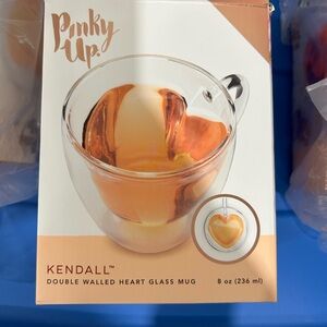 Heart shaped glass mug